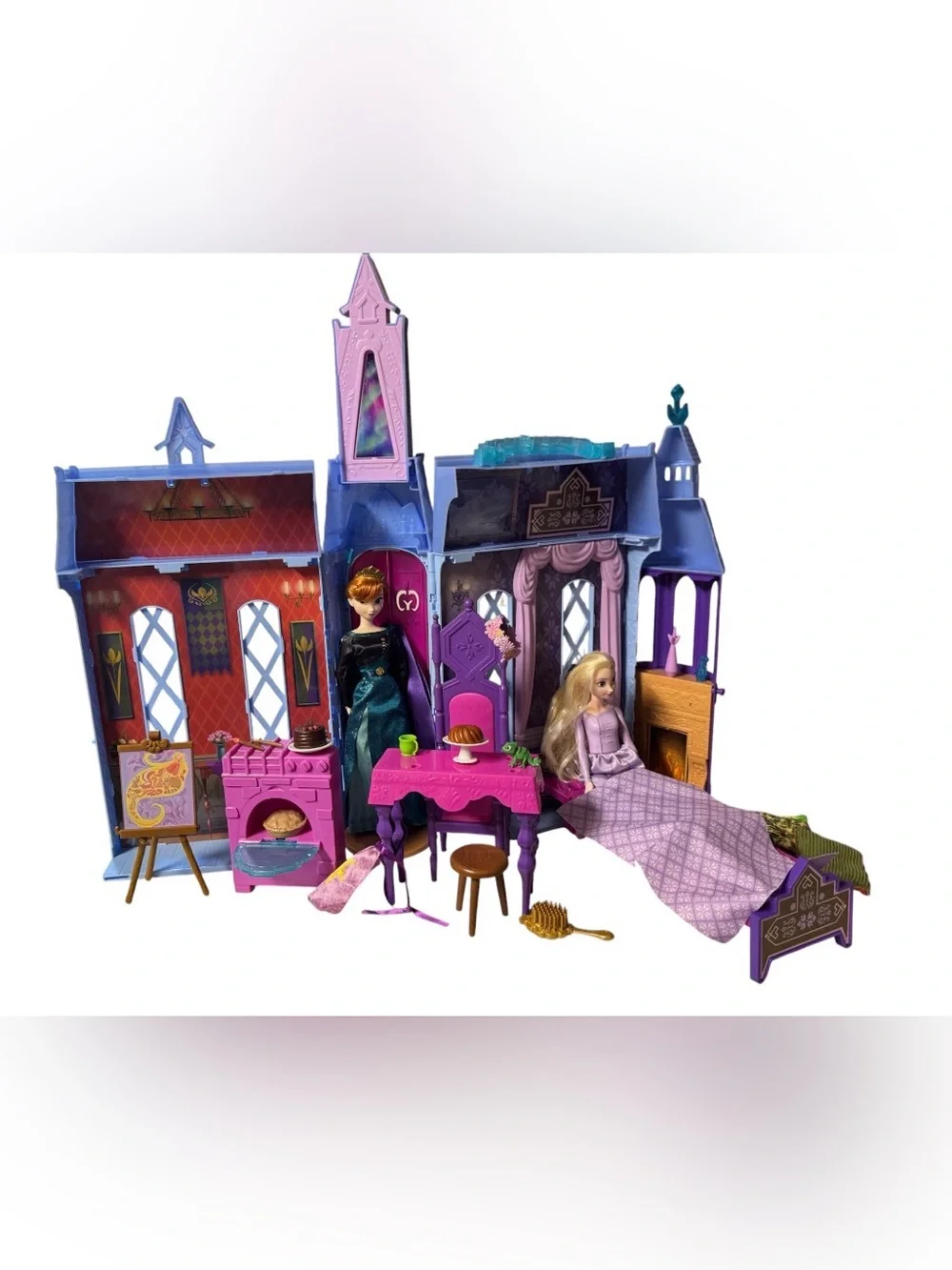 EUC Mattel Disney Frozen Ultimate Arendelle Adventure portable castle playset